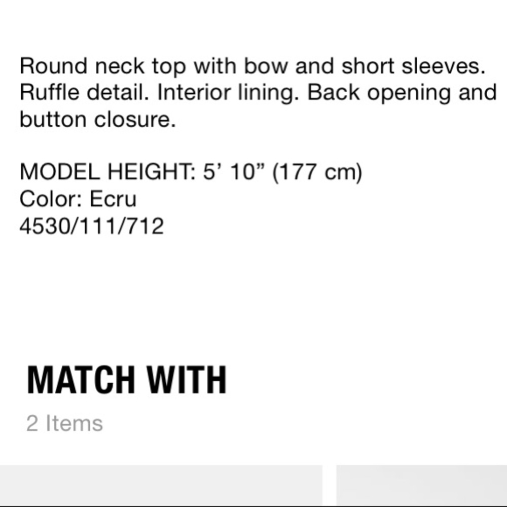 Zara ecru color dotted mesh top with bow - Picture 5 of 6